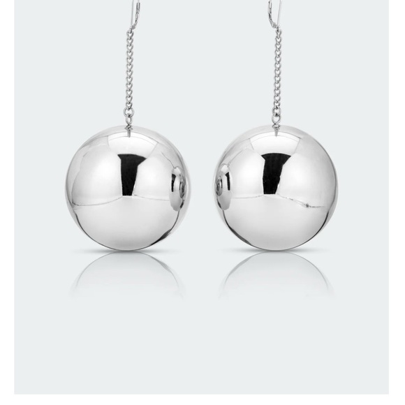 NWOT Simon Miller “Drop The Ball” Extra Large Light Weight Silver Earrings - Picture 5 of 6